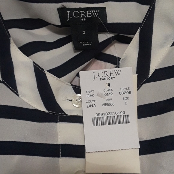 NWT J.Crew Factory Striped  Sleeveless  Top Sz: 2 - Picture 7 of 8